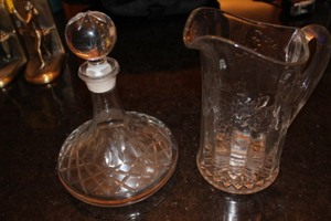 lot 27 image: Glass Decanter and Pitcher