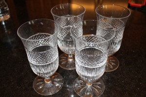 lot 29 image: Lot of 4 WaterWine Crystal Goblets