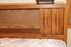 lot 66 image: Oak Bedroom Headboard with Doors