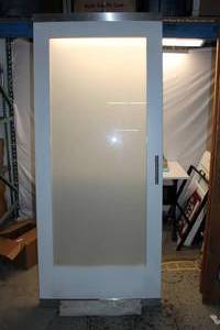 lot 117 image: Frosted Glass Barn Door