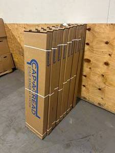 lot 71 image: CAP A TREAD Lot of 17- Paradise Jatoba 47 in. L x 12.15 in. W x 2.28 in.T Laminate Stair Tread and Reversible Riser Kits