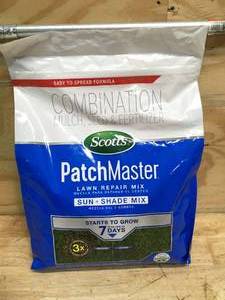 lot 56 image: Scotts 4.75 lbs Bag of PatchMaster Lawn Repair Mix Sun  Shade Mix