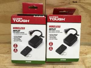 lot 66 image: Lot of 2 - IndoorOutdoor Lighting Remote Control Operated Wireless 2 Ground Power Outlets