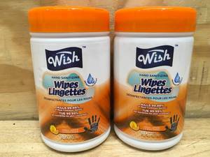 lot 82 image: Lot of 2 - Wish Disinfectant Wipes 80 Count