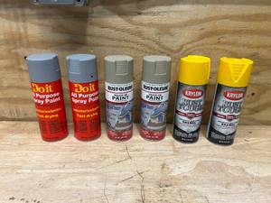 lot 90 image: Lot of 6 Cans of Spray Paint