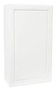 lot 127 image: HAMPTON BAY 24 in. W x 42 in. H x 12 in. D Hampton Satin White Raised Panel Stock Assembled Wall Kitchen Cabinet