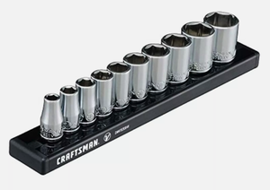 lot 151 image: New Craftsman V-Series Socket Set, Shallow SAE 14 Inch Drive, 10 Piece Model # CMMT17300V 0619246