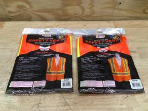lot 102 image: Lot of 2 - GSM Safety Products Dual Color Safety Vests Size Medium