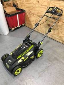 lot 8 image: Used Ryobi 40V Brushless 20 Self-Propelled Lawn Mower with 6Ah Battery and Charger Model # RY401012