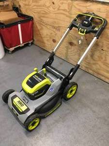 lot 9 image: Used Ryobi 40V HP Brushless 21 Self-Propelled Mower with 6Ah battery and charger Model # RY401021