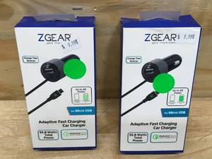 lot 131 image: Lot of 2 - Z Gear Micro USB Adaptive Fast Charging Car Chargers