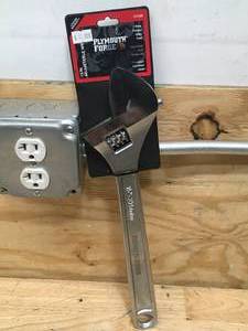 lot 156 image: Plymouth Forge 15 in Adjustable Wrench Model # 11115P 0619249