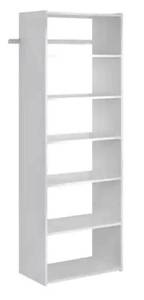 lot 150 image: CLOSET EVOLUTION Essential Shelf 25 in. W White Wood Closet Tower 1.4k