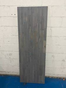 lot 175 image: INTERBUILD 6 ft. L x 25.5 in. D, Acacia Butcher Block Standard Countertop in Dusk Grey with Square Edge