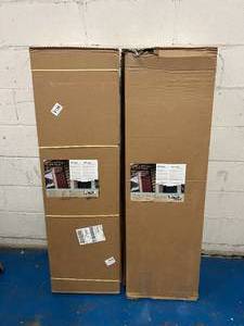 lot 191 image: PLY GEM Lot of 4 Boxes of- 15 in. x 55 in. Polypropylene 4-Board Closed Board and Batten Shutters in Black (2 shutters per box)