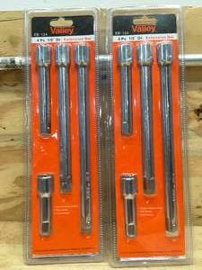 lot 161 image: Lot of 2 - Valley 4 Piece 12 Extension Bar Socket Set Model # EB-124