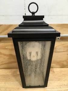 lot 181 image: The Great Outdoors Brand Chelesa Bronze and Clear Seedy Glass Pocket Lantern Model # 72170-189