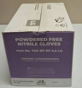 GLOBAL SOLUTIONS -TAC BRAND- POWDER Free Nitrile Gloves (10 Boxes) SIZE L