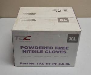 GLOBAL SOLUTIONS -TAC BRAND- POWDER Free Nitrile Gloves (10 Boxes) SIZE XL