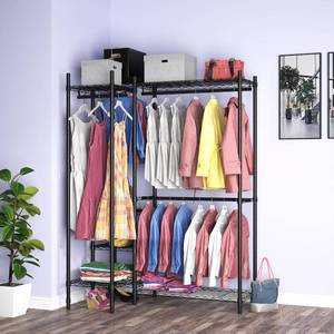 Serxis - Garment Rack Heavy Duty Clothes Rack for Hanging Clothes, Metal Garment Rack, Freestanding Clothing Rack, Adjustable Custom Closet Rack