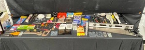 lot 12 image: Large Lot of Various Tools, Hooks, Twine, Drill Bits, Wire Brushes, Hand Saws and More