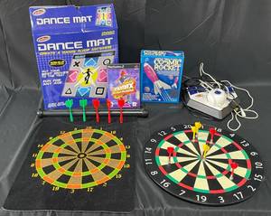 lot 62 image: Lot of Games inc. Darts, Cosmic Rocket, Dance Mat and DDR, Baseball Game
