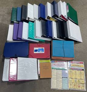 lot 77 image: Large Lot of Binders (Various Sizes), Expandable File Organizers, Notebooks and More Great Condition