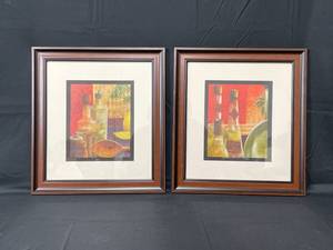 lot 14 image: Two Wall Art Framed Pictures Essence of the Meal from Schneidermans Furniture