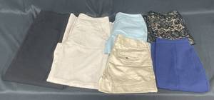 lot 133 image: Lot of Womens Dress Bottoms - Pants, Shorts, Skirts. - Various Sizes, Styles, Colors and Brands
