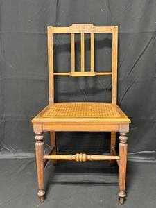 lot 104 image: VTG 33 x 17 Antique Maple Caned Seat Side Chair