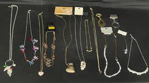 lot 151 image: Beautiful Costume Jewelry Lot - Used and Unused Necklaces and Scarf Accessories