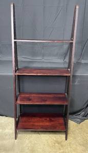 lot 160 image: 4 Shelf Brown Wooden Storage Unit