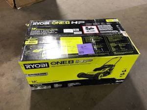 lot 2 image: RYOBI ONE HP 18V Brushless 16 in. Cordless Battery Walk Behind Push Lawn Mower Battery and Charger Not Included  Customer Returns See Pictures