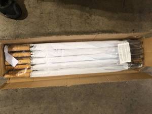 lot 29 image: 48 in. White Manual Open Wedding Umbrella (10 Pack) by Trademark Innovations  Customer Returns See Pictures
