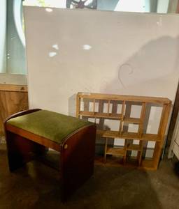 4 White Board - Hanging Wooden Display Item - Lidded Foot Stool