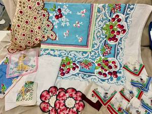 Vintage Tablecloth, Hankies