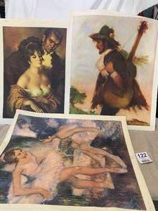 3 Famous Canvas prints Size apx 25 x 31 glicees