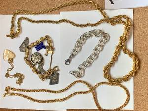 Monet Jewelry Group Included 925 Bracelet w charms  Mass., Des  Moines, 3 Necklaces