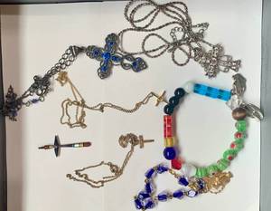 Jewelry Cross Necklaces MIX Bracelets14KGF, Sterling cross turquoise MOP  Coral, Little Gold 120 10K GF a couple charms broke