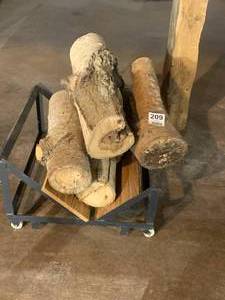 Metal Log wheeled Rack