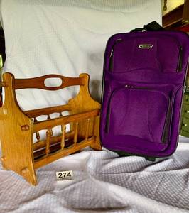 Purple Suitcase & Stand