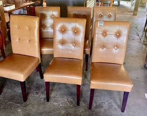 6 Gold Covered Chairs