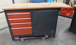 Craftsman tool cabinet bench with vise 54 wide x 20 deep x 33 tall
