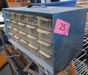 Metal Parts organizer with contents