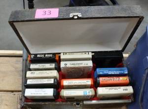 Case of 8 track tapes