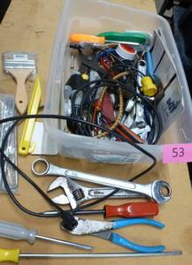 tub of misc tools