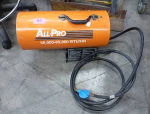 Propane heater for the garage 50-85,000 btuhr