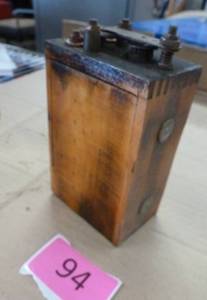 Vintage Ford model T wood magneto - nice Ford logo on the side