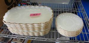 Vintage FireKing plates white with gold trim very good condition