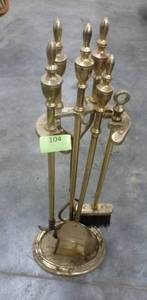 Heavy cast iron fireplace set